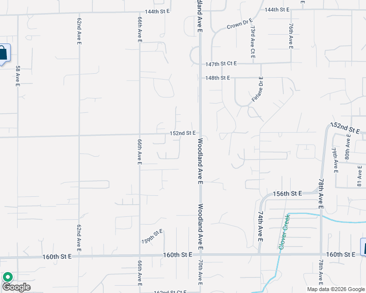 map of restaurants, bars, coffee shops, grocery stores, and more near 6904 152nd Street East in Puyallup