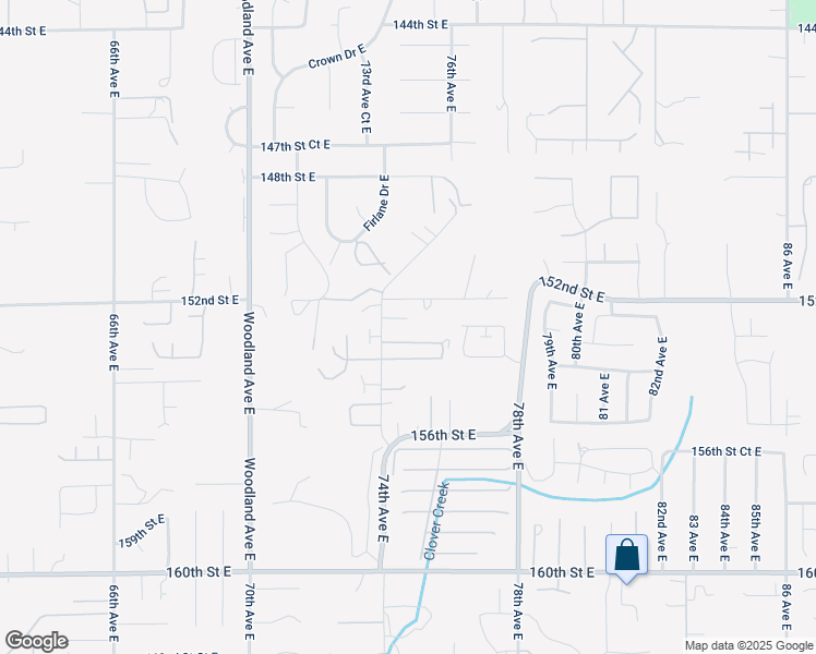 map of restaurants, bars, coffee shops, grocery stores, and more near 7413 152nd Street Court East in Puyallup