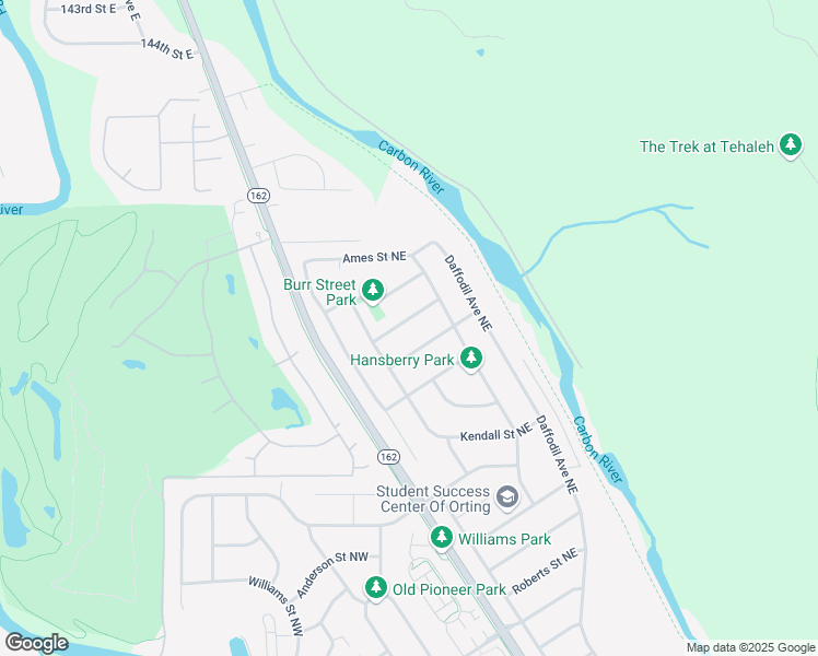 map of restaurants, bars, coffee shops, grocery stores, and more near 210 Fielding Street Northeast in Orting