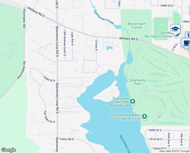 map of restaurants, bars, coffee shops, grocery stores, and more near 15317 Spanaway Loop Road South in Spanaway