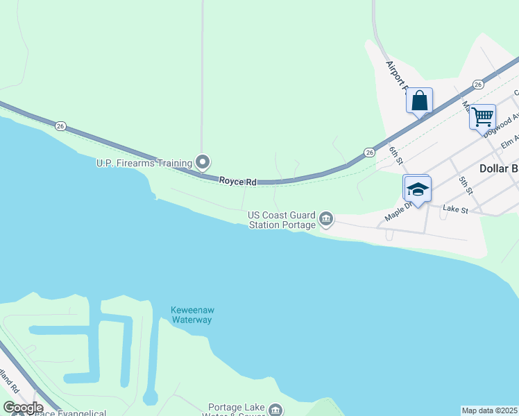 map of restaurants, bars, coffee shops, grocery stores, and more near Hancock - Lake Linden Trail in Hancock