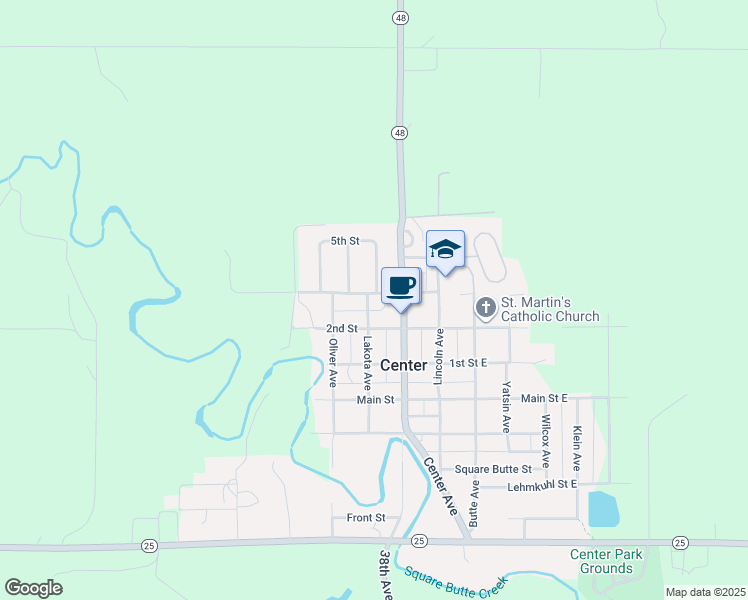 map of restaurants, bars, coffee shops, grocery stores, and more near 217 Lakota Avenue in Center