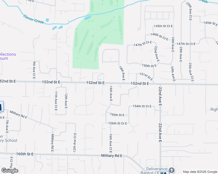 map of restaurants, bars, coffee shops, grocery stores, and more near 15206 16th Avenue East in Tacoma