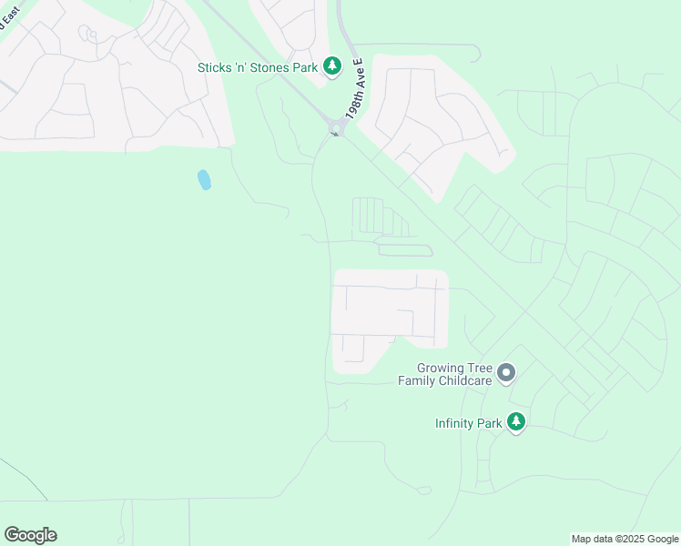 map of restaurants, bars, coffee shops, grocery stores, and more near 19807 152nd Street Court East in Bonney Lake