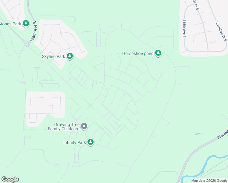 map of restaurants, bars, coffee shops, grocery stores, and more near 14812 206th Avenue East in Bonney Lake