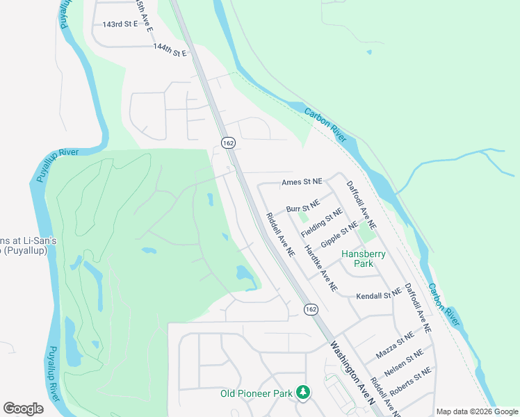 map of restaurants, bars, coffee shops, grocery stores, and more near 1515 Riddell Avenue Northeast in Orting