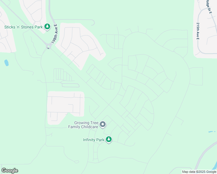 map of restaurants, bars, coffee shops, grocery stores, and more near 15401 198th Ave E in Bonney Lake