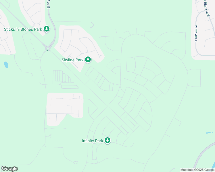 map of restaurants, bars, coffee shops, grocery stores, and more near 14834 204th Avenue East in Bonney Lake