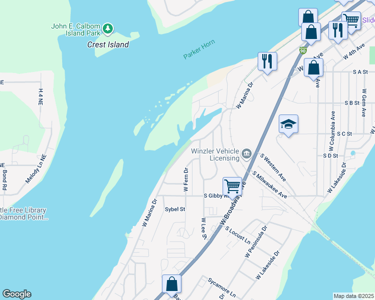 map of restaurants, bars, coffee shops, grocery stores, and more near 1408 West Lee Street in Moses Lake