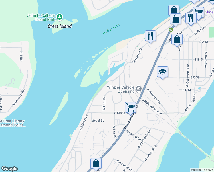 map of restaurants, bars, coffee shops, grocery stores, and more near 1408 West Lee Street in Moses Lake
