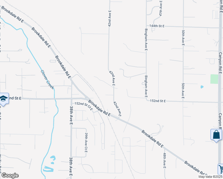 map of restaurants, bars, coffee shops, grocery stores, and more near 4210 151st Street East in Tacoma