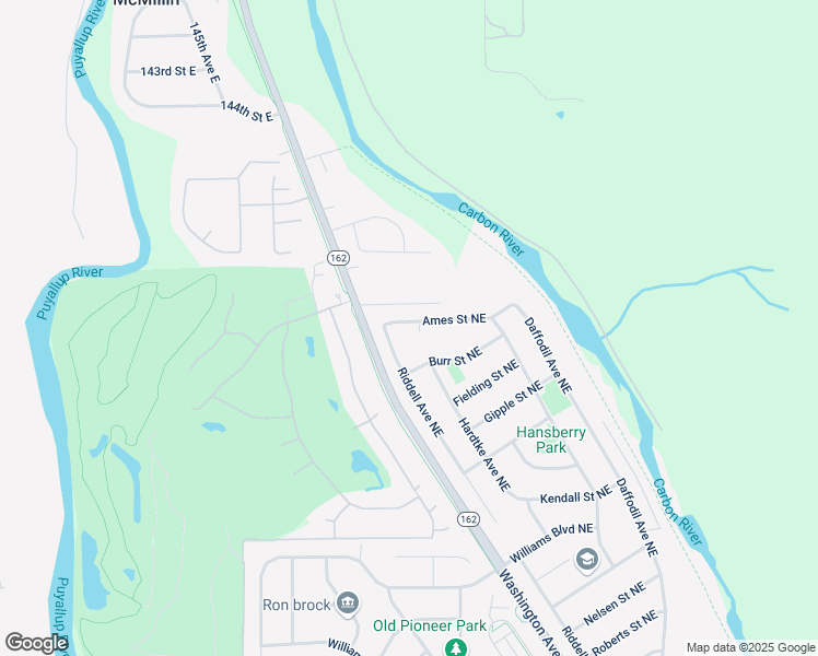 map of restaurants, bars, coffee shops, grocery stores, and more near 106 Ames Street Northeast in Orting