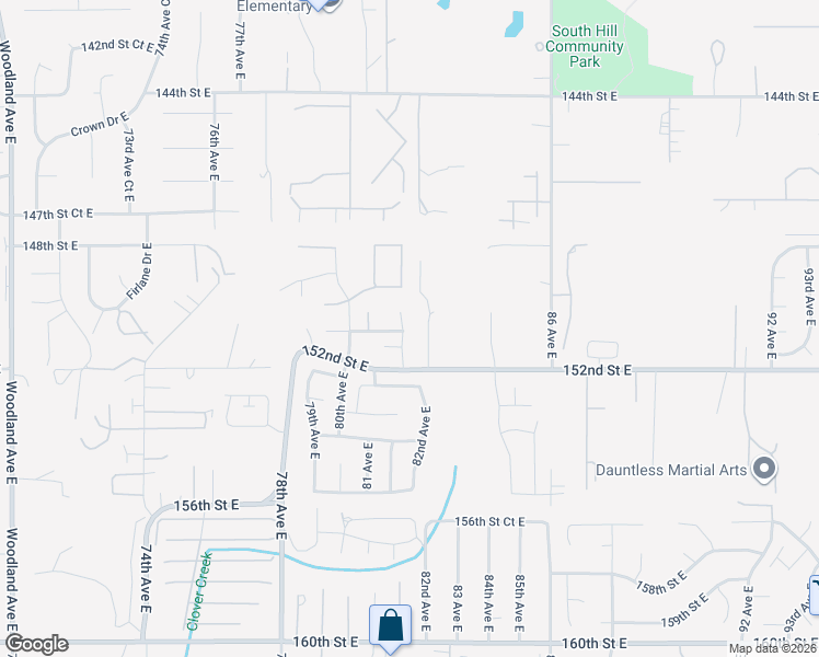 map of restaurants, bars, coffee shops, grocery stores, and more near 15021 81st Avenue Court East in Puyallup