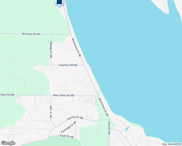 map of restaurants, bars, coffee shops, grocery stores, and more near 2165 Westshore Drive Northeast in Moses Lake