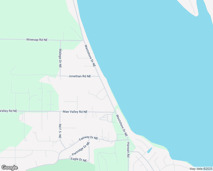 map of restaurants, bars, coffee shops, grocery stores, and more near 2165 Westshore Drive Northeast in Moses Lake