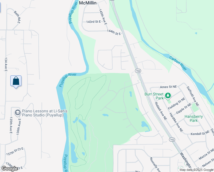 map of restaurants, bars, coffee shops, grocery stores, and more near 14902 145th Avenue Court East in Orting