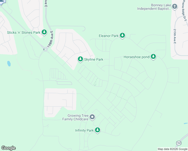 map of restaurants, bars, coffee shops, grocery stores, and more near 14803 Wallace Avenue East in Bonney Lake