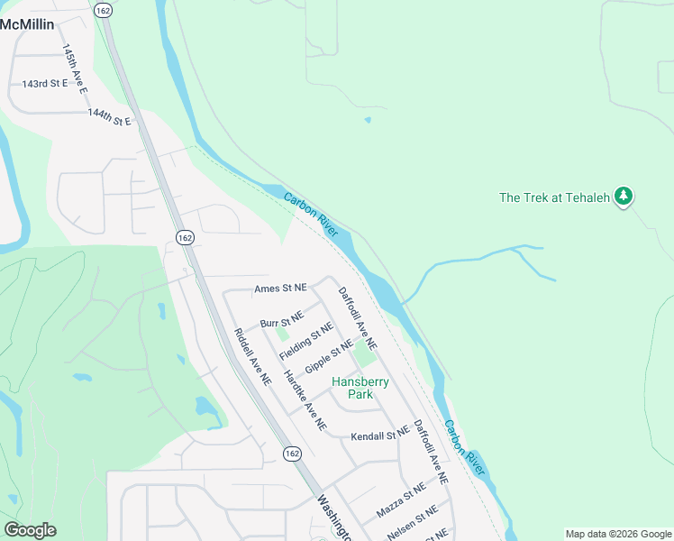 map of restaurants, bars, coffee shops, grocery stores, and more near 1526 Daffodil Avenue Northeast in Orting