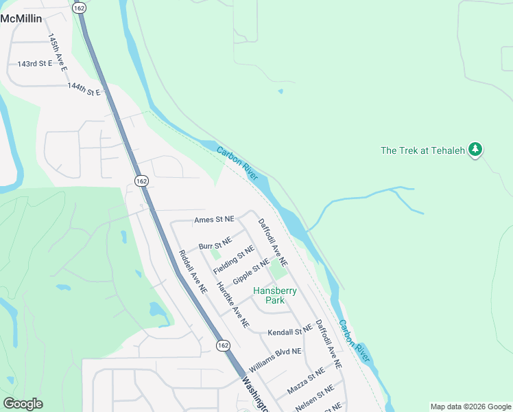 map of restaurants, bars, coffee shops, grocery stores, and more near 1526 Daffodil Avenue Northeast in Orting