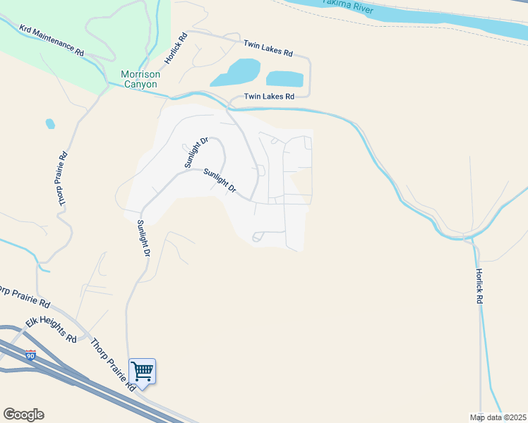 map of restaurants, bars, coffee shops, grocery stores, and more near 1480 Sunlight Drive in Cle Elum