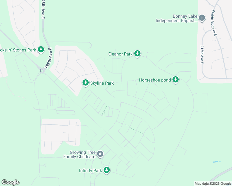 map of restaurants, bars, coffee shops, grocery stores, and more near 20328 146th Street Court East in Bonney Lake