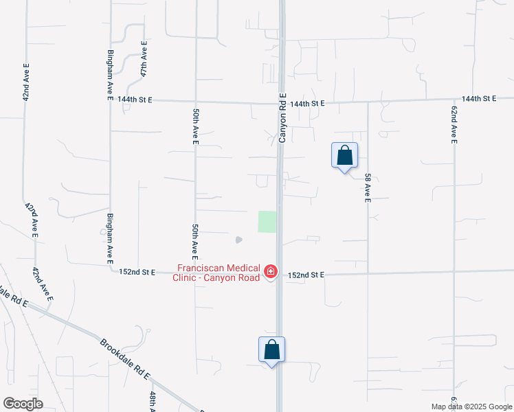 map of restaurants, bars, coffee shops, grocery stores, and more near 14820 Canyon Road East in Puyallup