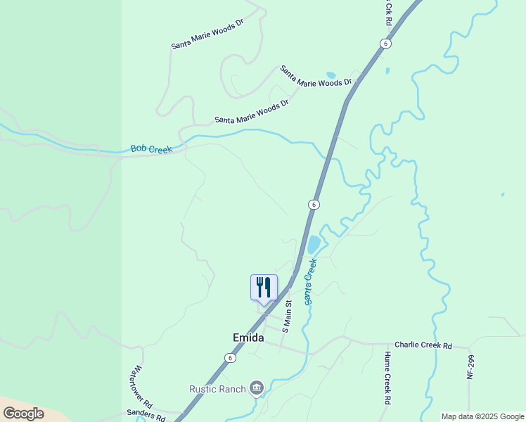 map of restaurants, bars, coffee shops, grocery stores, and more near 937 Santa Marie Woods Drive in Saint Maries