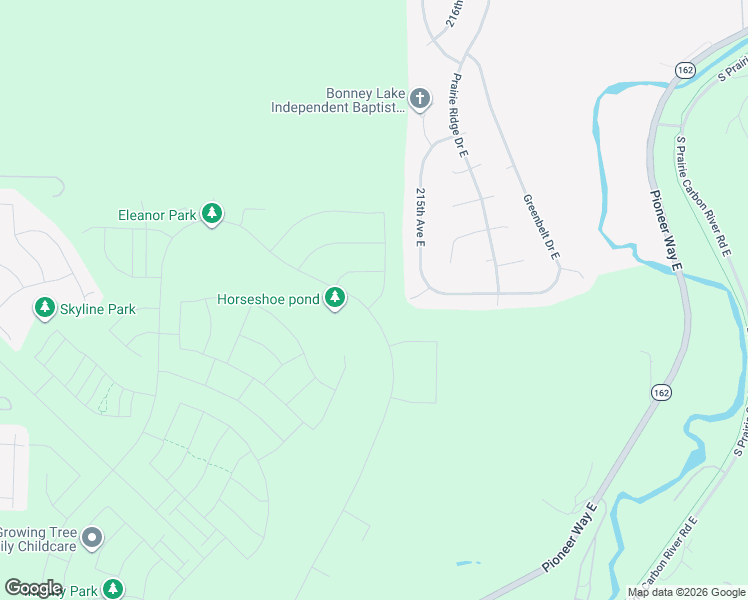 map of restaurants, bars, coffee shops, grocery stores, and more near 20830 Chad Lane East in Bonney Lake
