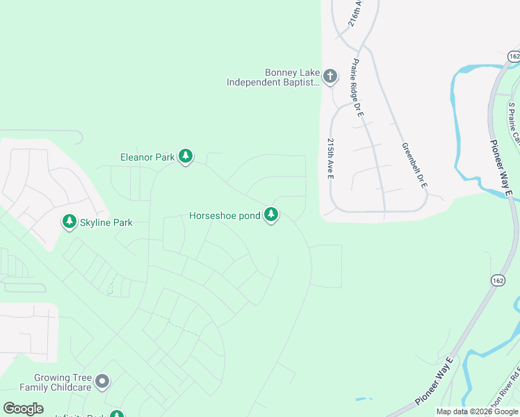 map of restaurants, bars, coffee shops, grocery stores, and more near 20746 141st Street East in Bonney Lake