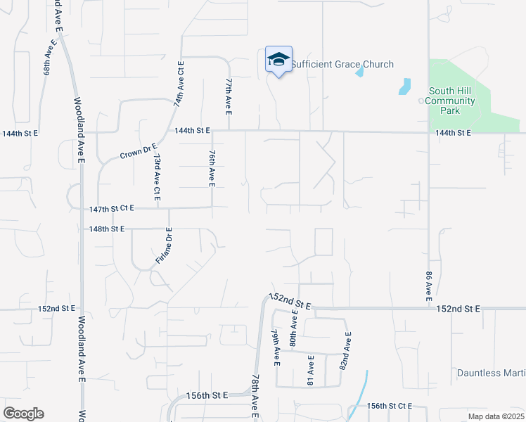 map of restaurants, bars, coffee shops, grocery stores, and more near 7812 147th Street East in Puyallup