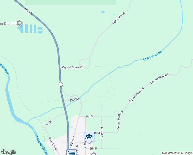 map of restaurants, bars, coffee shops, grocery stores, and more near 319 Crystal Creek Road in Fernwood