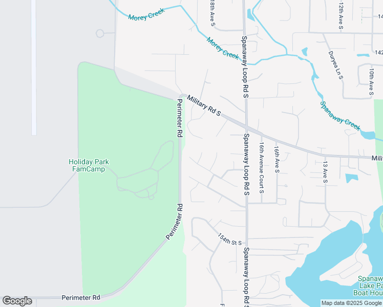 map of restaurants, bars, coffee shops, grocery stores, and more near 1919 150th Street South in Spanaway