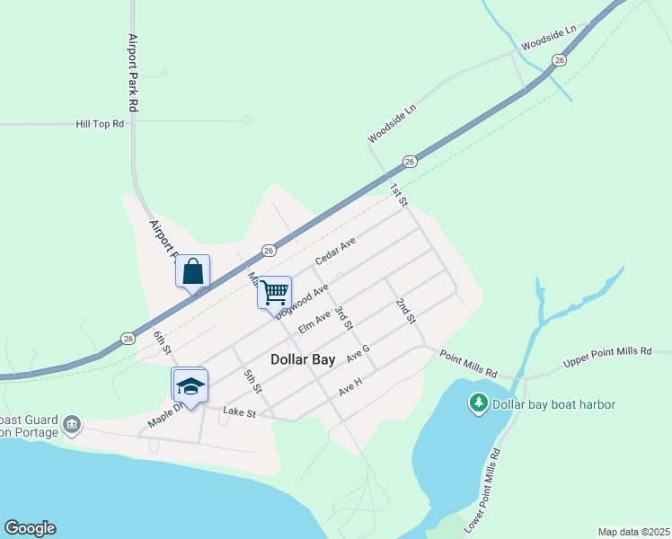 map of restaurants, bars, coffee shops, grocery stores, and more near 101-115 3rd Street in Hancock