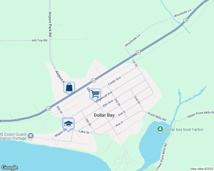 map of restaurants, bars, coffee shops, grocery stores, and more near 101 3rd Street in Hancock