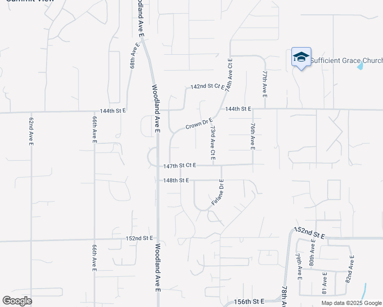 map of restaurants, bars, coffee shops, grocery stores, and more near 7208 147th Street Court East in Puyallup