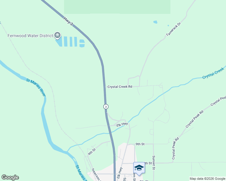 map of restaurants, bars, coffee shops, grocery stores, and more near 64805 State Highway 3 in Fernwood