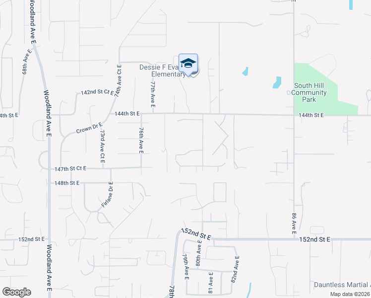 map of restaurants, bars, coffee shops, grocery stores, and more near 14619 77th Avenue Court East in Puyallup
