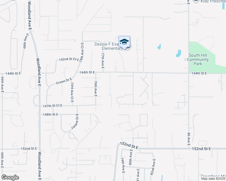 map of restaurants, bars, coffee shops, grocery stores, and more near 14619 77th Avenue Court East in Puyallup