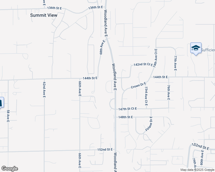 map of restaurants, bars, coffee shops, grocery stores, and more near 14407 68th Avenue Court East in Puyallup