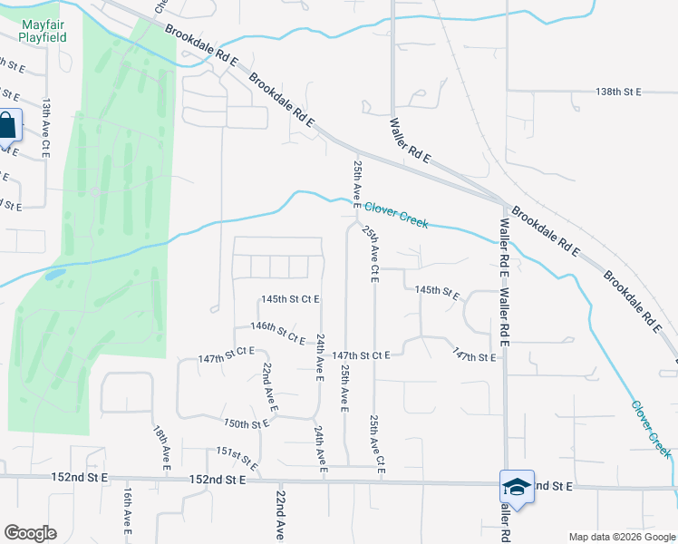 map of restaurants, bars, coffee shops, grocery stores, and more near 14410 25th Avenue East in Tacoma