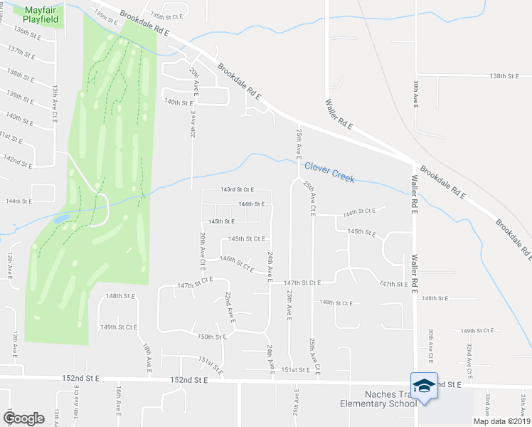 map of restaurants, bars, coffee shops, grocery stores, and more near 14419 23rd Avenue Court East in Tacoma