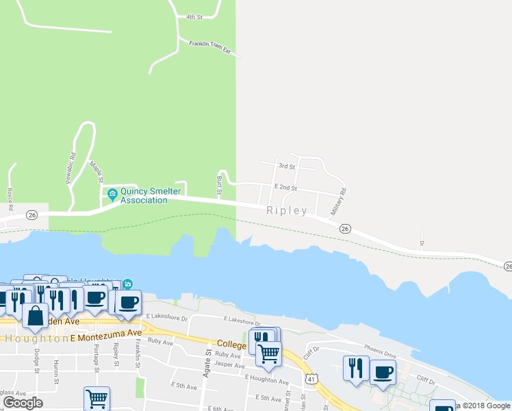 map of restaurants, bars, coffee shops, grocery stores, and more near 798 Royce Road in Hancock