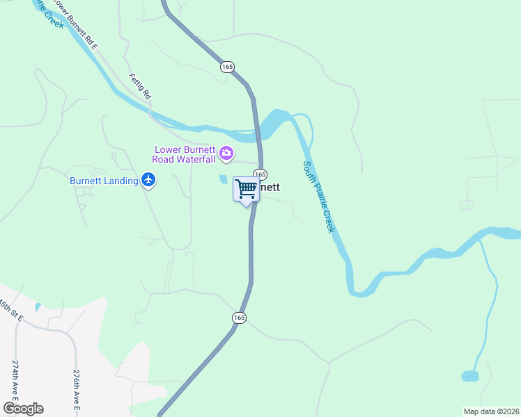 map of restaurants, bars, coffee shops, grocery stores, and more near 14205 Washington 165 in Buckley