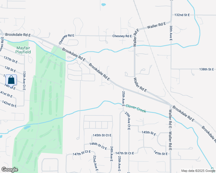 map of restaurants, bars, coffee shops, grocery stores, and more near 2300 Brookdale Road East in Tacoma