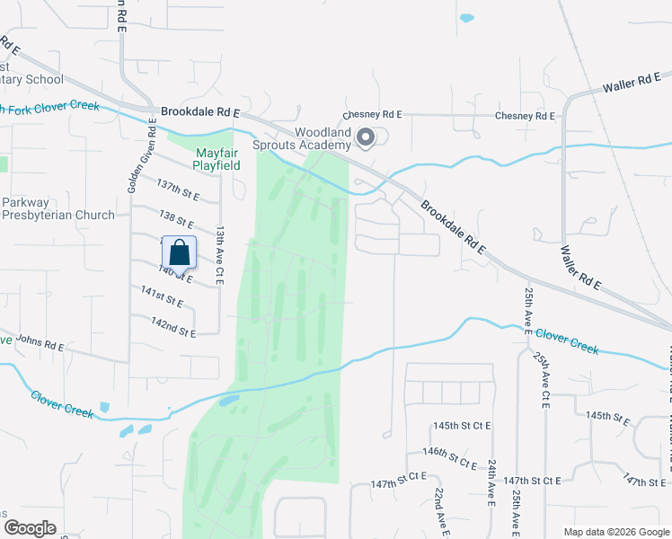 map of restaurants, bars, coffee shops, grocery stores, and more near 1802 Brookdale Road East in Tacoma