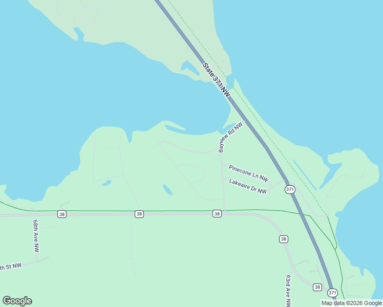 map of restaurants, bars, coffee shops, grocery stores, and more near 6458 Kabekona Beach Road Northwest in Walker