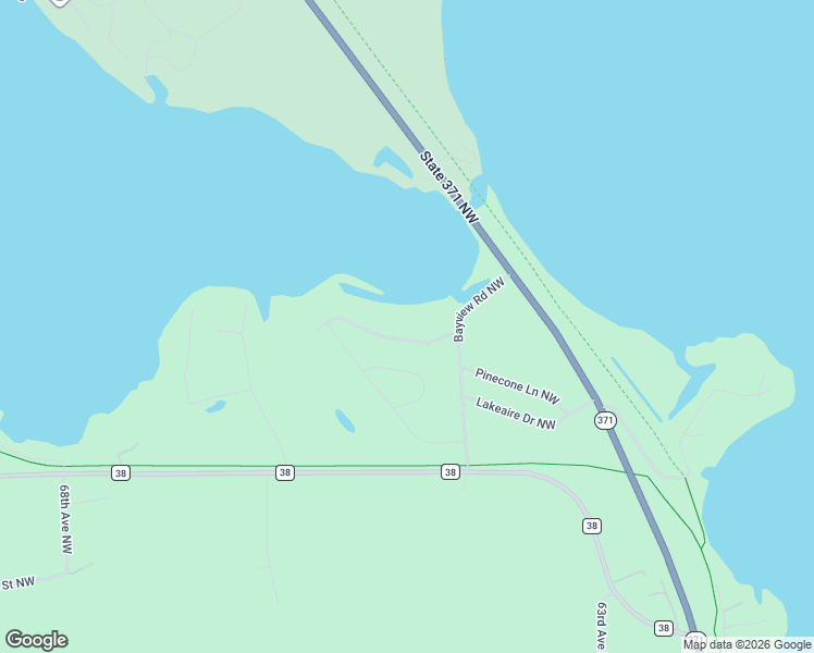 map of restaurants, bars, coffee shops, grocery stores, and more near 6458 Kabekona Beach Road Northwest in Walker