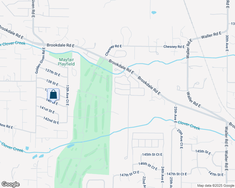 map of restaurants, bars, coffee shops, grocery stores, and more near 2010 140th Street East in Tacoma