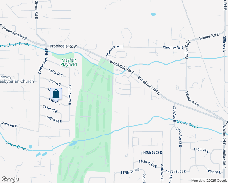 map of restaurants, bars, coffee shops, grocery stores, and more near 2010 140th Street East in Tacoma