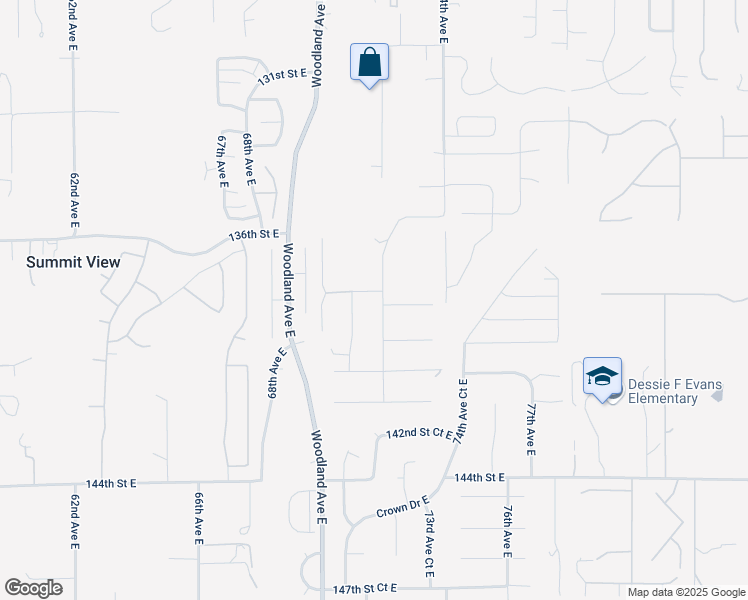 map of restaurants, bars, coffee shops, grocery stores, and more near 13804 72nd Avenue East in Puyallup